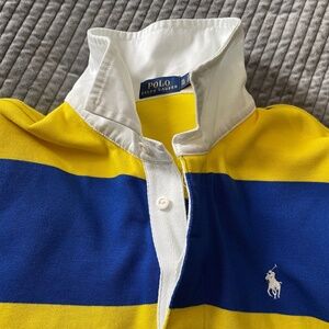 RALPH LAUREN POLO XL WOMEN'S YELLOW/BLUE SHIRT